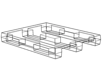 1200X1000mm HDPE Fork Lift Plastic Pallet 3D model