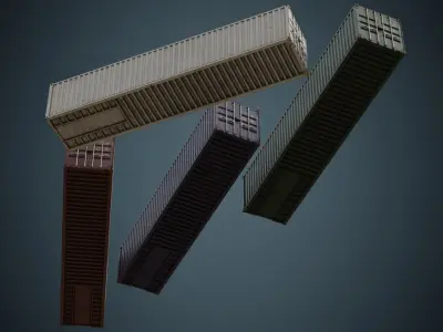 Cargo Container 3B Low-poly 3D model