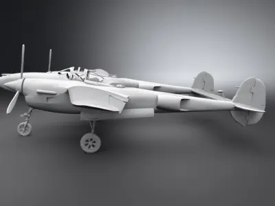 P38 Lightning Scale model 3D print model