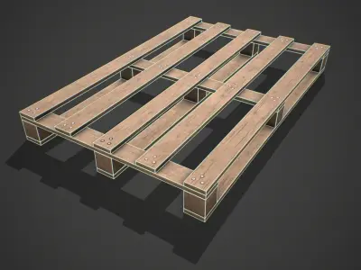 Low poly European Wood pallet 03 PBR Game Ready  Free low-poly 3D model