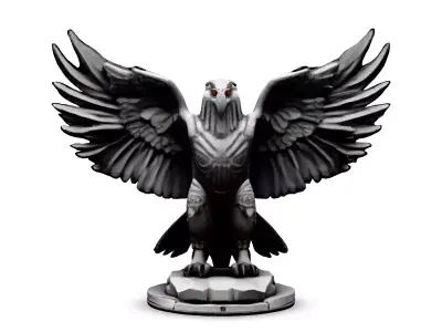 Mechanical Eagle Statue 3D Model Low-poly 3D model