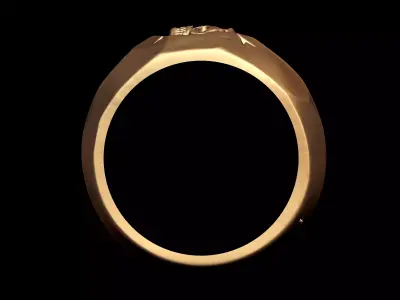 Brutalist Skull Ring for Men 3D print model