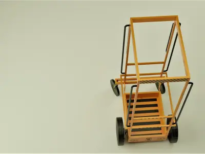 Industrial Mini Cart Low-poly 3D model