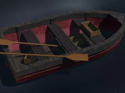 Bote - Boat Low-poly 3D model