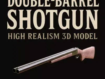 Double Barrel Shotgun  3D model