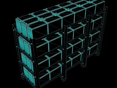 Rack With Battery - level 4 3D model