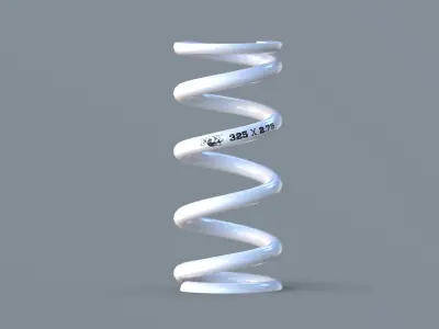 FOX SLS Coil Spring in white Low-poly 3D model
