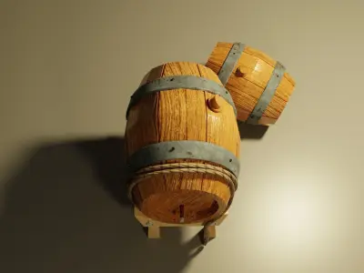 low poly 3d model barrel Low-poly 3D model