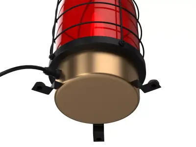 Industrial Warning Light with Protection Cage Red 3D model