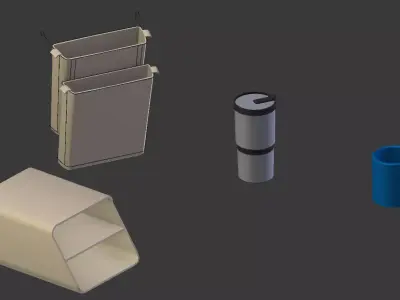 Small Office Items Collection Low-poly 3D model