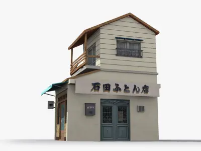 Japanese House x19 Low-poly 3D model purchase