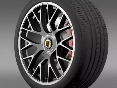 Porsche 911 Turbo S 2013 wheel 3D model