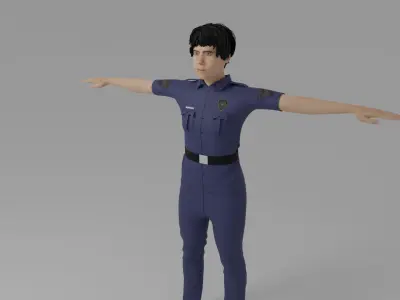 Police Man Low-poly 3D model purchase