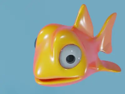 Cartoon Fish Blue And orange 3D model