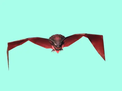 Bat Monster Animated Game Ready Low-poly 3D model