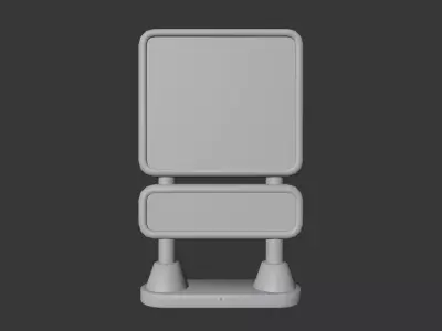 Low Poly Digital Billboard 3D model shop