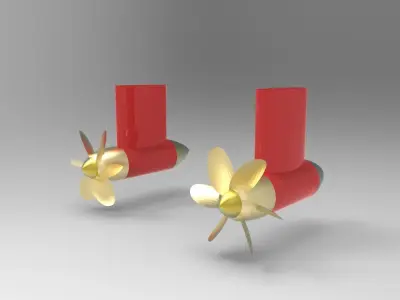 Azimuth thruster without ring 3D model