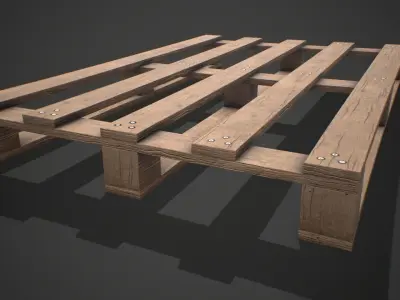 Low poly European Wood pallet 03 PBR Game Ready  Free low-poly 3D model