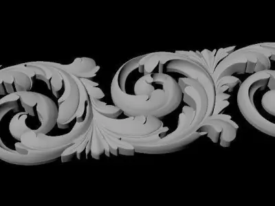 carved baguette 3D model 15