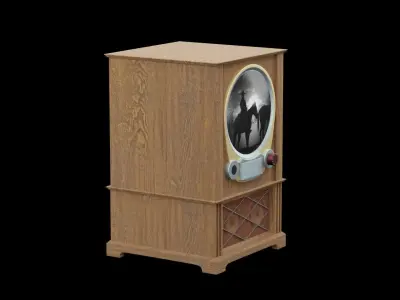 Old Vintage TV Working Low-poly 3D model