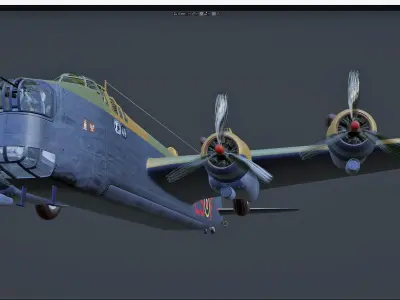 Short Stirling aircraft Free 3D model