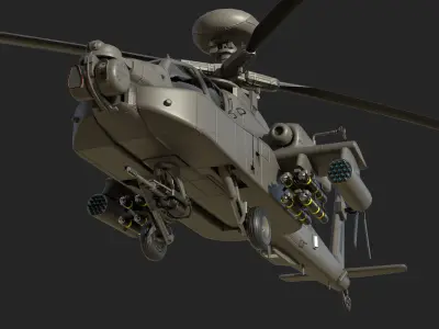AH-64D Apache Low-poly 3D model purchase