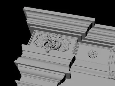fireplace gold 3D model