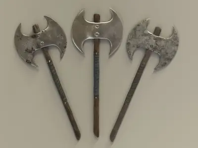 Double AXE Low-poly 3D model