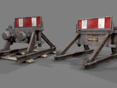 Modular Railway Track PRO Collection 3D model
