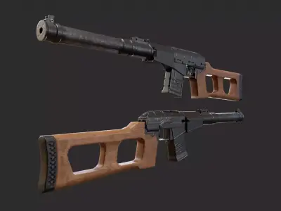 Low Poly VSS Vintorez Low-poly 3D model
