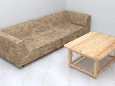 12 feet x 35 feet Interior Design 3D model
