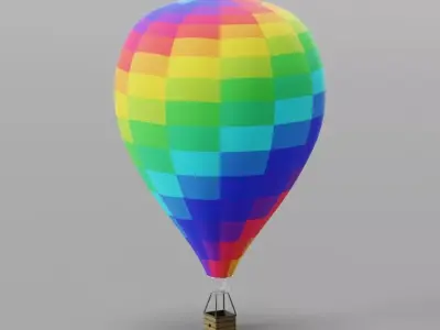 Hot Air Balloon Low-poly 3D model purchase