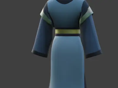 Traditional Clothes  Game-Ready 3D Model with PBR Textures Low-poly 3D model