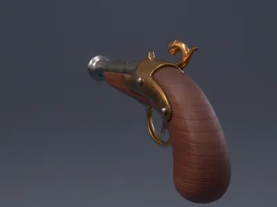 Pirate Pistol Low-poly 3D model purchase