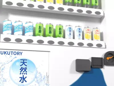 Japanese Vending Machine Low-poly 3D model purchase