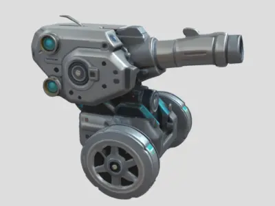 Robotic Vehicle 3D Model PBR Textured Game Ready Sci-fi Asset Low-poly 3D model