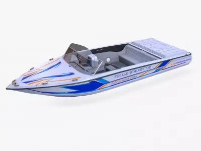 Speddboat 017 Low-poly PBR Low-poly 3D model