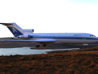 Boeing 727 Low-poly 3D model