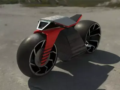 Futuristic Motorcycle 1 3D model