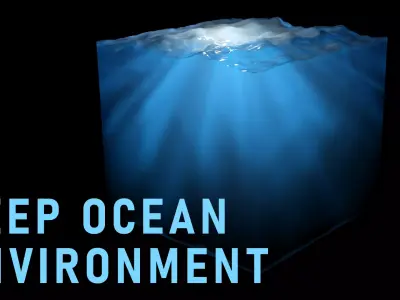 Deep Ocean Environment Low-poly 3D model