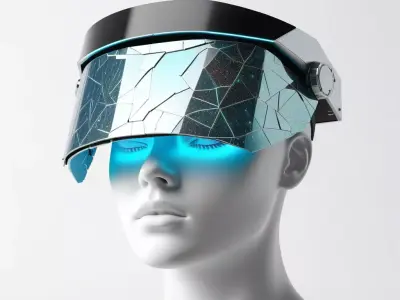 Futuristic Holographic Visor Cracked 3D model