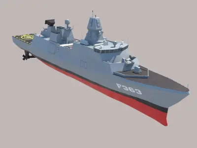 Navy Ship Iver Huitfeldt Low-poly 3D model
