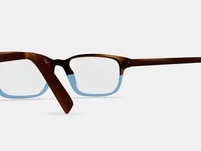 Crane Low Bridge Fit Eyeglasses in Eastern Bluebird Fade 3D model
