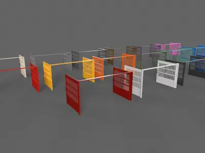 PBR Metal Gate D5 Low-poly 3D model
