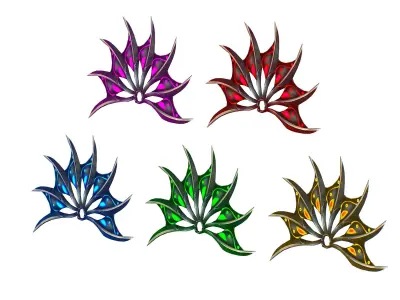 a Set of Fan Weapons Low-poly 3D model get