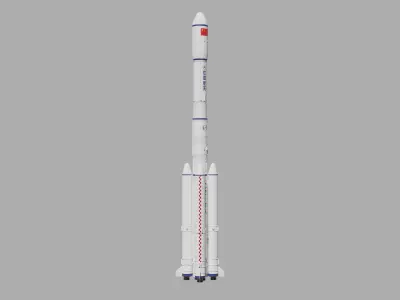 Long March 7A launch vehicle --- Blend-FBX 3D model