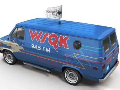Stranger Things WSQK radio station van Low-poly 3D model