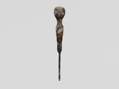 Rusty Tool Screwdriver 3D scan PBR 4K textures Low-poly 3D model