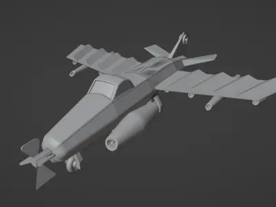 war jet low poly Low-poly 3D model