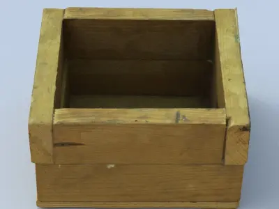 Box High Poly wooden 3D model